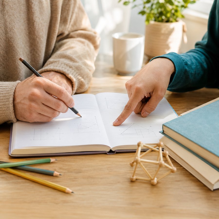 A tutor and learner working through a problem together